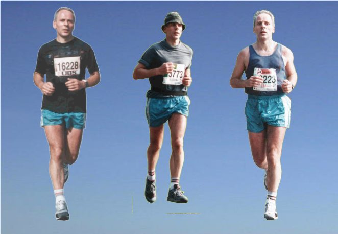 Morat/Fribourg 1995(47ans); 1/2 Marathon Lausanne 1995-94(47-46ans)